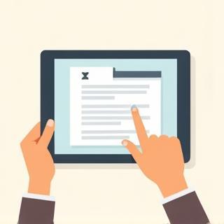Illustration of filling out a form.