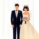 Illustration of a wedding party icon.